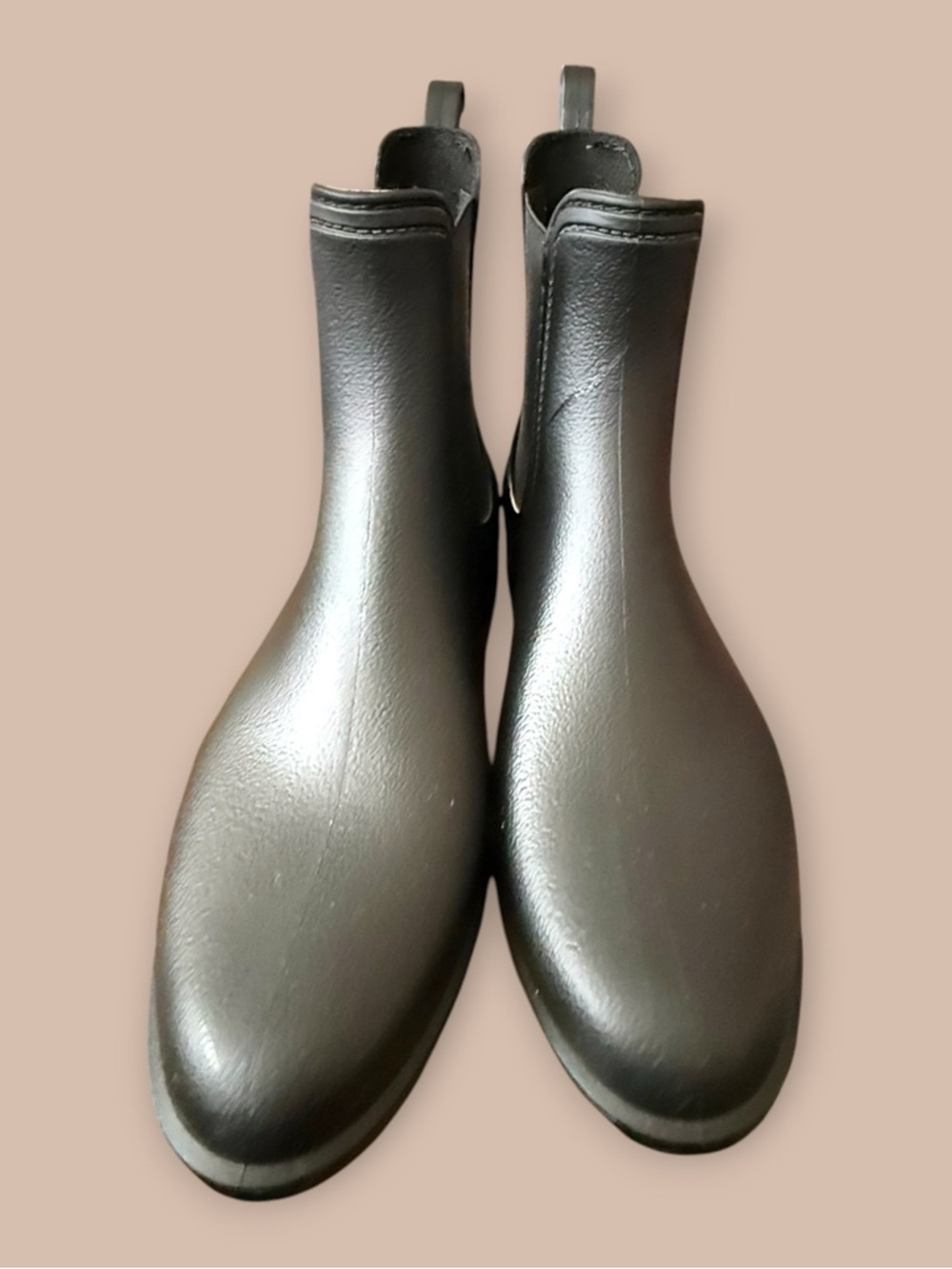 ALDO Black Chelsea Rain Boots Women Size 39 US 8.5 Waterproof Ankle Boot - Picture 2 of 6